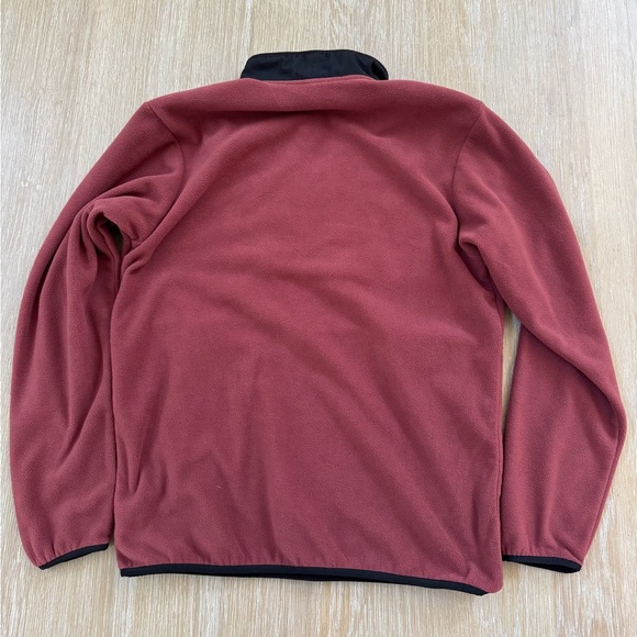 Columbia Men’s Spice Red Black Sequoia Grove Half Zip Fleece Pullover Sweater M - Picture 5 of 6